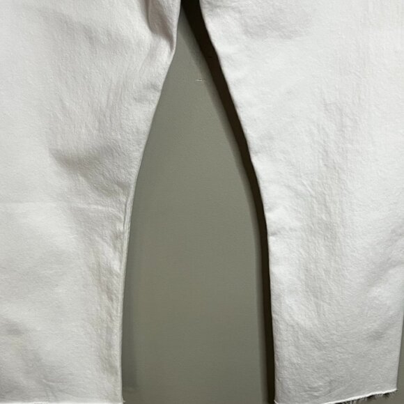 AGOLDE Riley High-Rise Straight Cropped Jeans Button Fly in White Size 32 - Picture 6 of 6